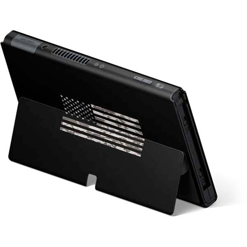 Black and White Camo American Flag Nintendo Switch OLED (2021) Skin